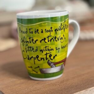 Vibrant Green Top Notch Carpenter's Coffee Cup Mug Fine Porcelain H&H